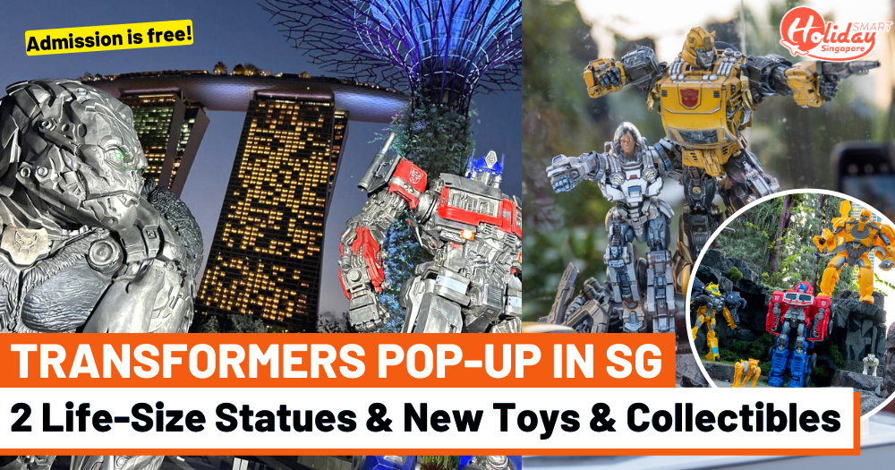 2 Life-Size Transformers Statues Are On Display At Gardens By The Bay Now