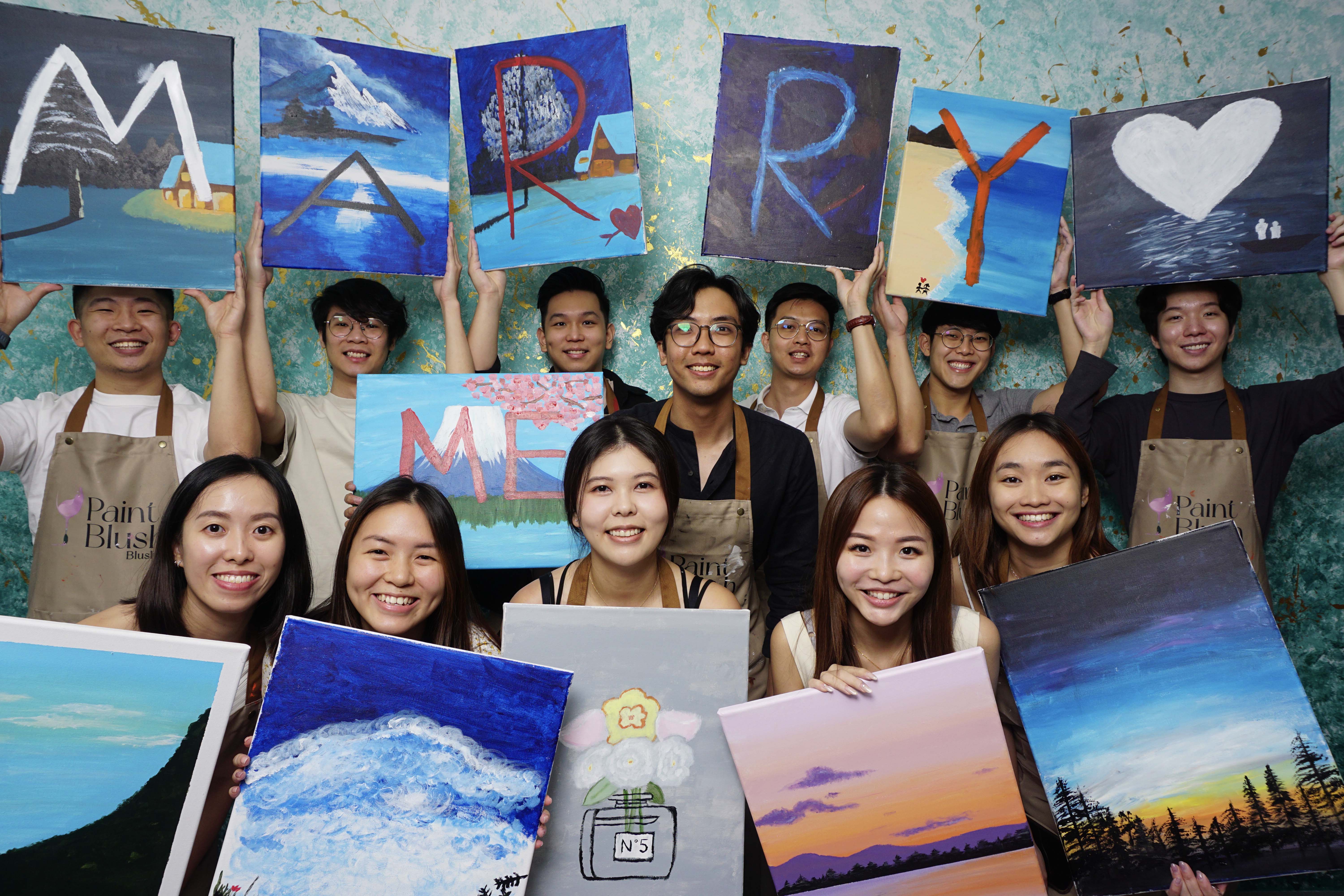 Wedding Proposal at Paint Blush