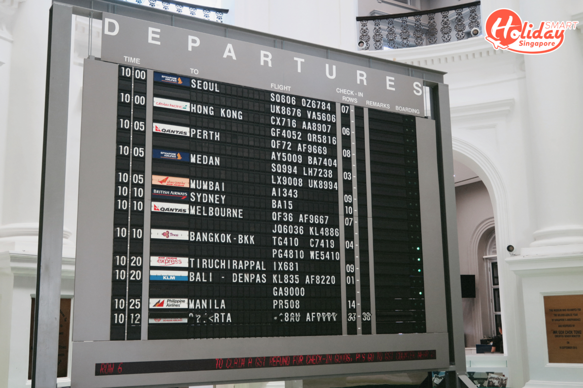 Changi Airport Terminal 2's Flight Information Flip Board