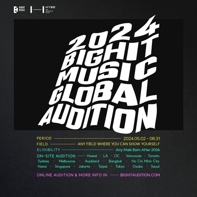 Become a part of K-pop history with Big Hit Music's auditions in Singapore!