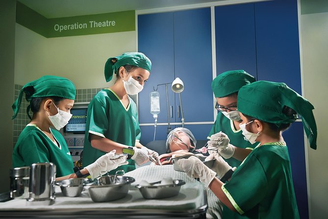 Stethoscopes at the ready! Diagnosing "teddy bear" woes at KidZania. 