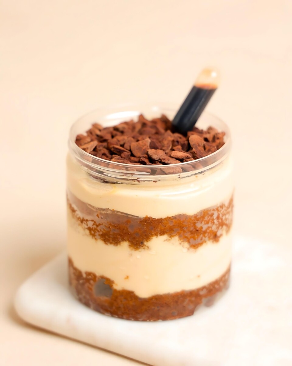Classic tiramisu gets a playful twist! Craft your perfect rum kick with a dropper!