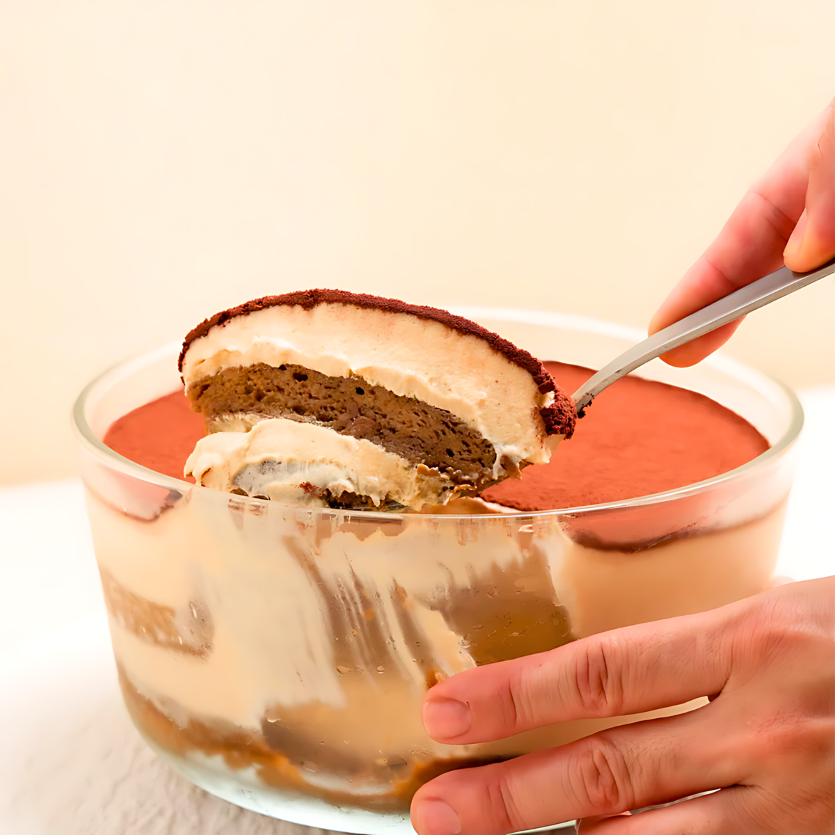 Classic tiramisu made with love & iconic LAVAZZA coffee, beautifully presented!