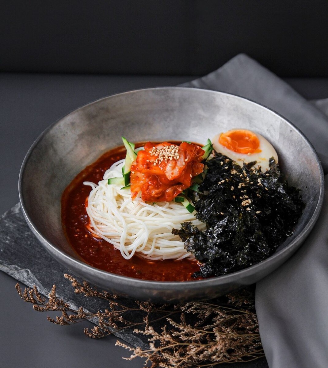 Bibim Cold Noodles: A refreshing burst of flavour with every bite.